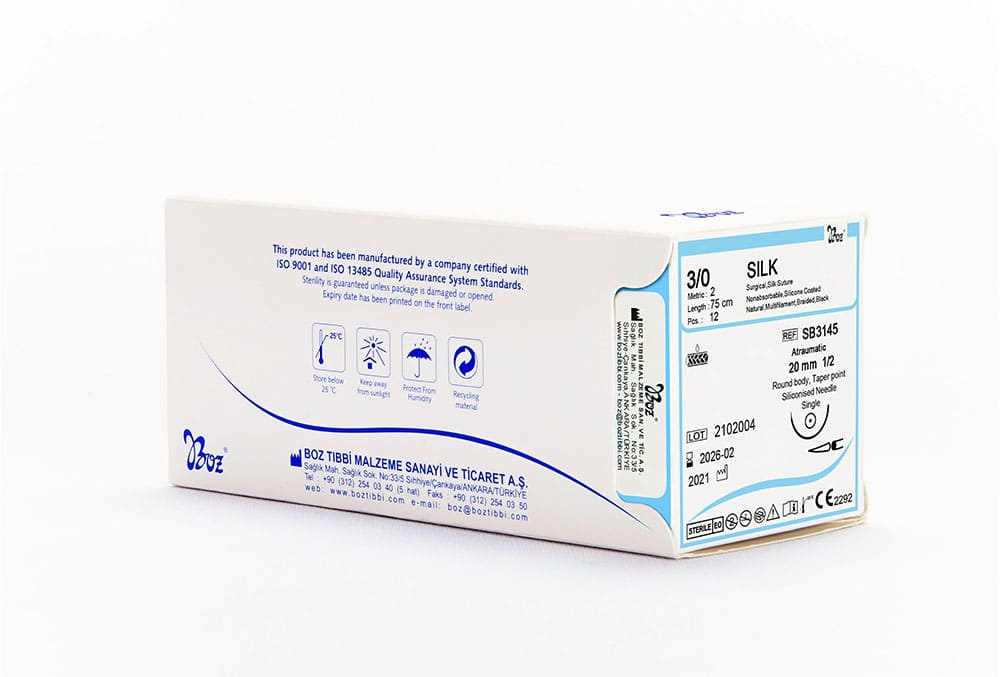 3/0 Nylon Monofilament Suture Thread - 75cm, 20mm 3/8 Circle Reverse Cutting